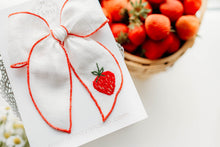 Load image into Gallery viewer, Keira Hair bow - Embroidery Strawberry