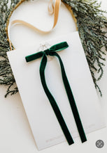 Load image into Gallery viewer, Tally hair bow - Velvet Pine