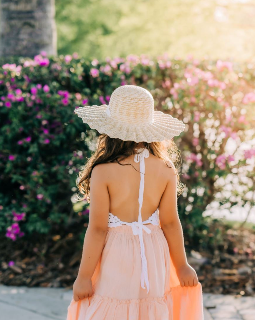 Paloma Straw Hat with ties – Eleina May & Co display picture 1