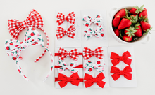 Load image into Gallery viewer, Olivia Pigtail Set - Red Gingham