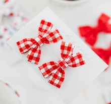 Load image into Gallery viewer, Olivia Pigtail Set - Red Gingham