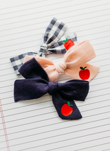 Load image into Gallery viewer, School Girl Hair bow - Apple Navy