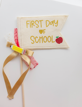 Load image into Gallery viewer, Pennant Flag - First Day of School Ivory