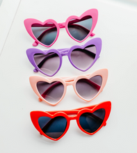 Load image into Gallery viewer, Heart Shaped Hot Pink Sunglasses