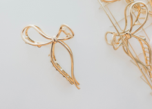 Load image into Gallery viewer, Bow Gold Large Hair Claw