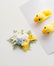 Load image into Gallery viewer, Sofia Floral Clip- Blue and Yellow