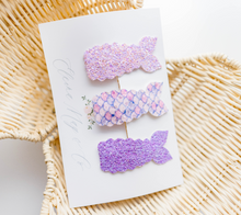 Load image into Gallery viewer, Mermaid Snap Clip SET - Purple Love