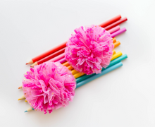 Load image into Gallery viewer, Pom Pom Hair Clip SET - Hot Pink