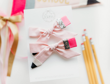 Load image into Gallery viewer, Tina hairbow set - Pink Pencil