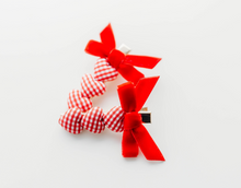 Load image into Gallery viewer, Heart Clip Gingham Red
