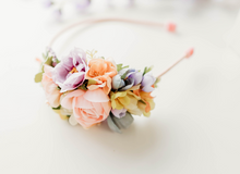 Load image into Gallery viewer, Leah Pastel Rainbow Floral Headband