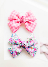 Load image into Gallery viewer, Olivia Hair Bow SET - Florals