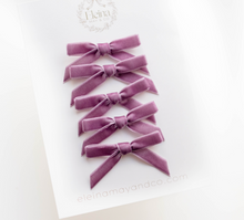Load image into Gallery viewer, Little Tally Hairbow SET - Egg Plant