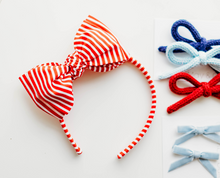 Load image into Gallery viewer, Sandy Headband - Red Stripes -PREORDER