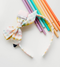 Load image into Gallery viewer, Tia Headband - Pencil Gingham Rainbow