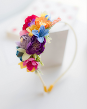 Load image into Gallery viewer, Leah Primary Rainbow Floral Headband