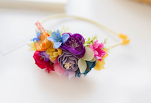 Load image into Gallery viewer, Leah Primary Rainbow Floral Headband