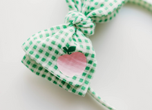 Load image into Gallery viewer, Sandy Headband - Green Gingham Pink Apple
