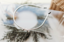 Load image into Gallery viewer, Yonne Bow Rhinestone Headband - Silver