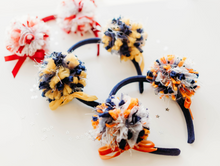 Load image into Gallery viewer, Game Day Sparkle Poms HEADBAND - Scarlet Spirit Pom