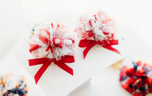 Load image into Gallery viewer, Game Day Sparkle Poms CLIP SET - Scarlet Spirit Poms