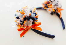 Load image into Gallery viewer, Game Day Sparkle Poms HEADBAND - Denver Dream Pom