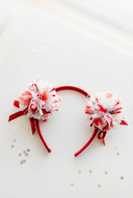 Load image into Gallery viewer, Game Day Sparkle Poms HEADBAND - Scarlet Spirit Pom