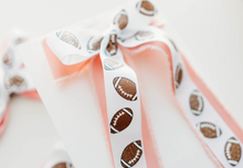 Load image into Gallery viewer, Bertie Hair Bow - Football Vintage Pink