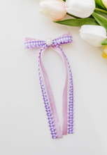 Load image into Gallery viewer, Winnie Bow - Purple Gingham