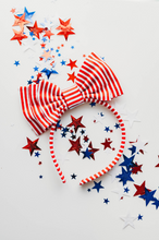 Load image into Gallery viewer, Opal Headband -Red Stripes -PREORDER