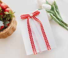 Load image into Gallery viewer, Winnie Bow - Berry Gingham Red/Pink