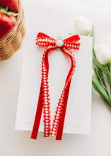 Load image into Gallery viewer, Winnie Bow - Berry Gingham Red