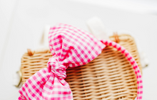 Load image into Gallery viewer, Sandy Headband - Gingham Hot Pink