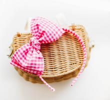 Load image into Gallery viewer, Sandy Headband - Gingham Hot Pink