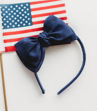 Load image into Gallery viewer, Sandy Headband - Navy Linen