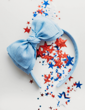 Load image into Gallery viewer, Sandy Headband - Light Blue Linen