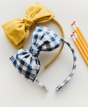 Load image into Gallery viewer, Sandy Headband - Navy Blue Gingham
