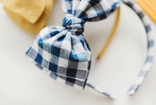 Load image into Gallery viewer, Sandy Headband - Navy Blue Gingham