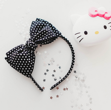 Load image into Gallery viewer, Sandy Headband - Black & White Polka Dots