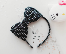 Load image into Gallery viewer, Sandy Headband - Black & White Polka Dots