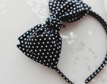 Load image into Gallery viewer, Sandy Headband - Black & White Polka Dots