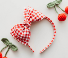 Load image into Gallery viewer, Sandy Headband - Red Gingham Cherry