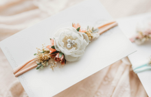 Load image into Gallery viewer, Colette Headband - White & Peach