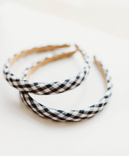 Load image into Gallery viewer, Lottie Headband - Black & White Gingham