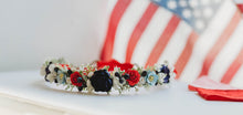 Load image into Gallery viewer, Red, White and Blue Floral Crown - PREORDER