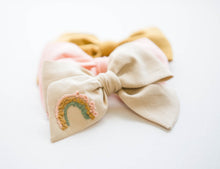 Load image into Gallery viewer, Rainbow Hand Embroidery Hair Bow