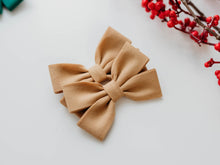 Load image into Gallery viewer, Tan Pigtail set of bows - Olivia PREORDER