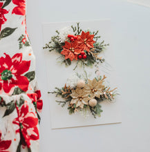 Load image into Gallery viewer, Poinsettia LARGE Clip Set - RED & GOLD - PREORDER