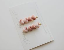 Load image into Gallery viewer, Heart Velvet Pink Blush - Large Clip SET