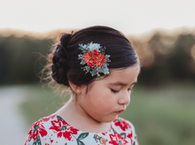Load image into Gallery viewer, Poinsettia LARGE Clip Set - RED & GOLD - PREORDER